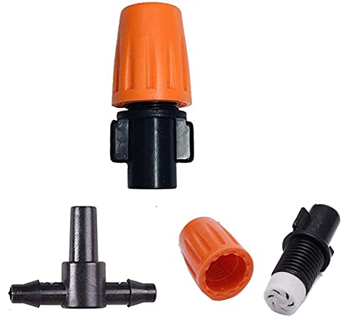 Image of DIY DIYC-15732 Crafts Three-Way Atomizing Nozzle, Adjustable Garden Irrigation Nozzle (1-20 Pcs Orange Dual Nozzle) (10 Pcs, Orange Dual Nozzles)
