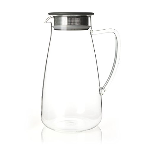 FORLIFE Flask Glass Iced Tea Jug, 64 oz, Charcoal