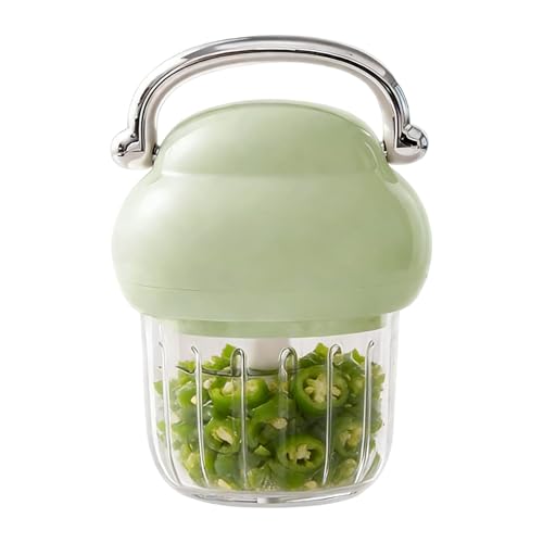 Robot de cocina, 350 ml, utensilios de cocina antideslizantes con asa, picadora de carne, mini robot de cocina, para ajo, chile y, así como para el hogar, apartamento, restaurante y
