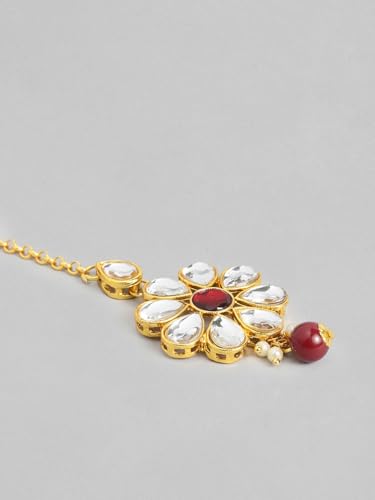 Juego de joyas kundan DMZ-2105 chapado en oro para bodas 6