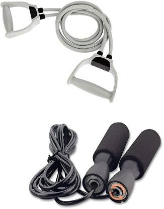 LIVOX Double Toning Tube Pull Rope for Home Gym Workout Stretching and Jump Tube Band with Skipping Rope for Full Body Fitness Exercise Combo Equipment (B0987RR6X3) Amazon Price History, Amazon Price Tracker