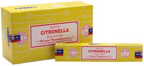 Anemone - Encens SATYA - Bâtonnets d'Encens Naturels - Boîtes de 15g (Citronnelle, 3 Boîtes) -...