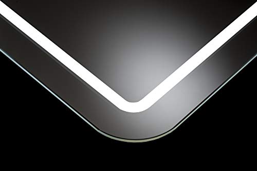 Croydex Chawston Illuminated Square Mirror, Glass, 3x40x60.5 cm