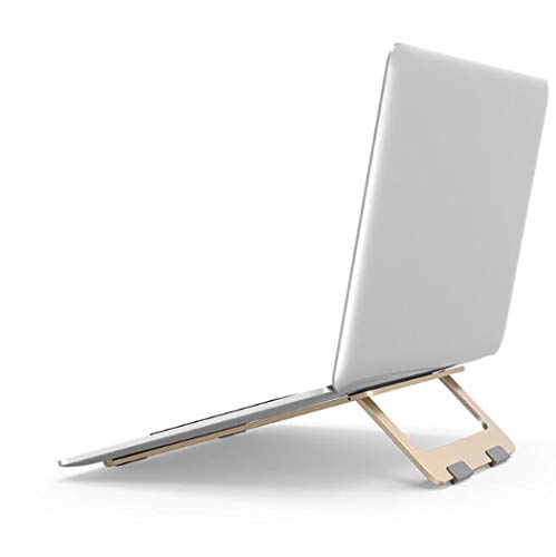 Support de portable portable Rack de refroidissement pour ordinateur portable Desktop Laptop Riser Support de tablette ergonomique en aluminium pour Apple MacBook, Pro, Dell XPS, HP, Samsung,D'or Cover