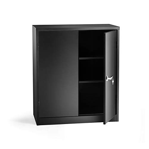 Superday Steel SnapIt Counter Cabinet 3 Shelf Metal Storage Cabinet with 2 Adjustable