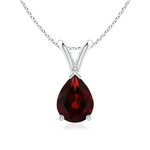 Angara Natural Garnet Solitaire Pendant for Women | 0.85 ct Pear Shape Garnet Solitaire Pendant...