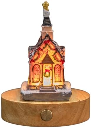 Christmas Houses Night Light Cute LED Table Lamp Cozy Dimmable Nightlight Rechargeable Bedside Lamp Funny Christmas Desk Decor Lamp Xmas Gift Holiday Tabletop Decorations (OMT-CHNL-E)