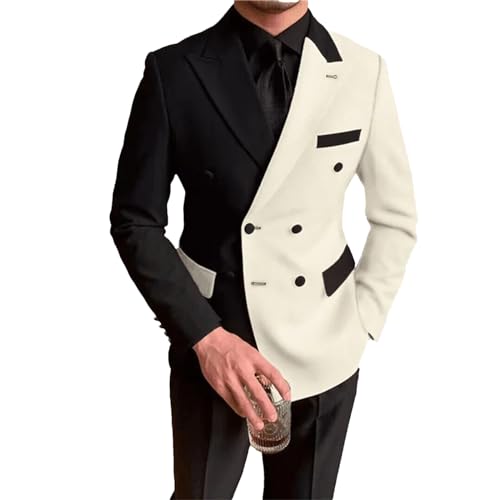 Generic Men Lapel Double Breasted Coat Suit Slim Fit Formal Casual Wedding Tuxedos 2Piece Set
