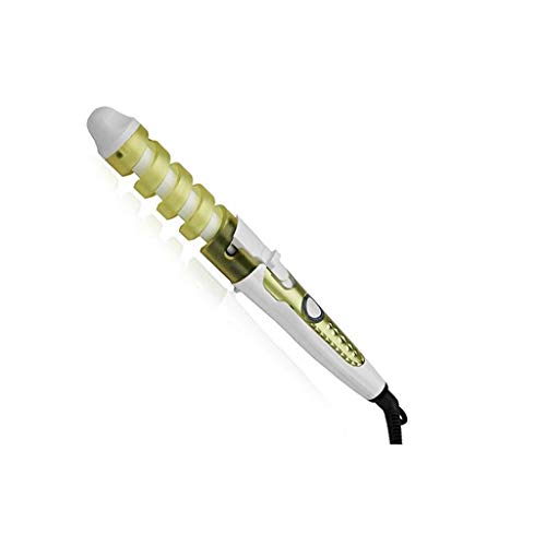 Fers à Boucler Fer à friser Spirale Céramique Revêtement Tourmaline Baguette de Curling Grand Canon 360 ° Rotatif Fer à Friser (Color : Green)