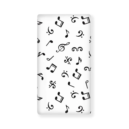 Image of JEPFEIXIA Musical Notes Fitted Crib Sheet for Boys Girls Hand Drawn Music Note Baby Sheet for Standard Crib and Toddler Musical Song Nursery Bed Mattress Sheets 28"x52"