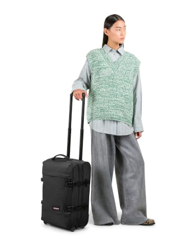 Eastpak Tranverz S Valise Cabine 42L (51 x 32,5 x 24 cm), bagage à main à roulettes, léger et résistant, double compartiment, poignée télescopique & serrure TSA - BLACK