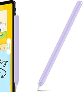 AHASTYLE Apple Pencil Cover Silicone 2 Packs - Apple Pencil Holder Ultra Thin Apple Pencil Case Compatible with Apple Pencil 2nd Generation (2 Pack, Light Blue & Pink)