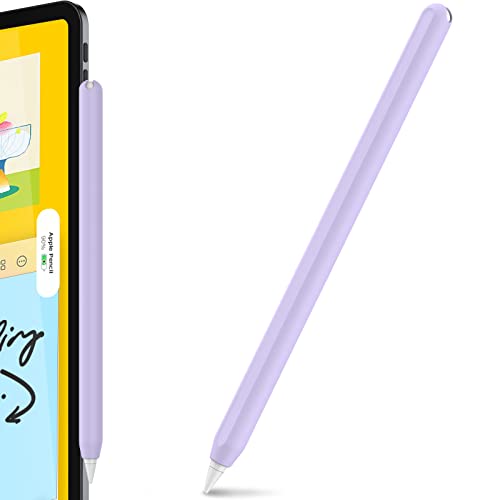 AHASTYLE   Carcasa de Silicona para Apple Pencil de 2ª generación, Ultra Fina para Apple Pencil Case Cover Compatible con Apple Pencil 2nd Generation, iPad Pro 11/12,9 2021/2020/2018 (Lavanda)