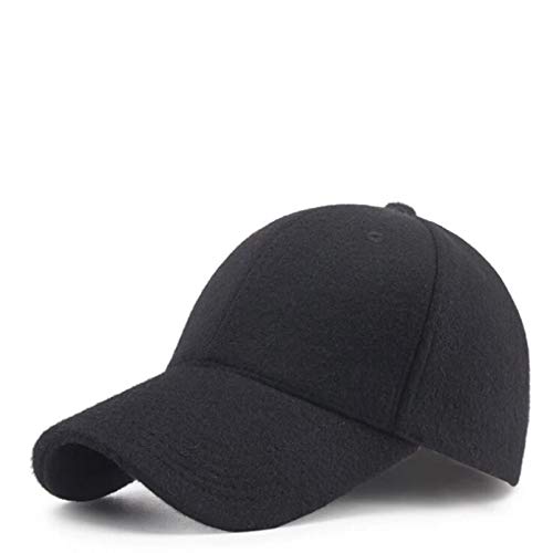 BAJIE Gorras de béisbol Otoño e Invierno Keep Warm Rebound Bone Gorra de béisbol para Hombres y Mujeres Gorra Color Simple Negro Gris