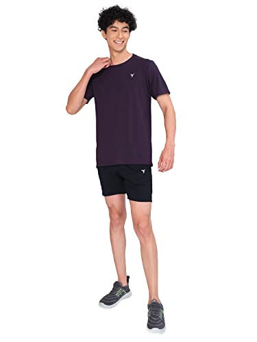 Image of TECHNOSPORT Men's Slim Fit Polyester Activewear Sports T-Shirt with Moisture-Wicking Comfort for Workout, Running & Gym