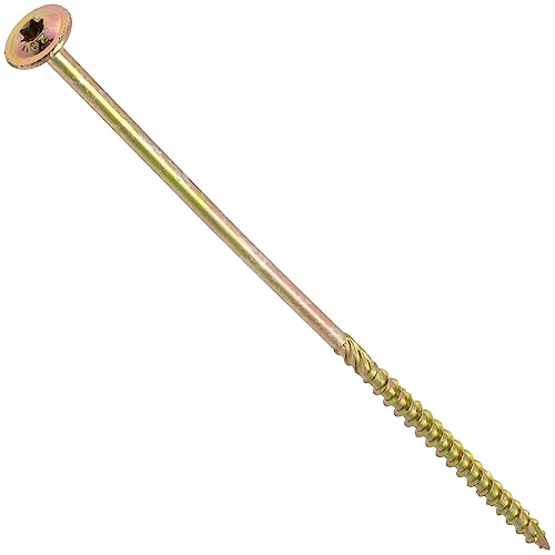 AERZETIX - C67502 - Juego de 25 Tornillos para madera Ø6x200mm con cabeza ancha abombada - con huella estrella Т30 - en acero galvanizado - carpintería, contrachapado, aglomerado, melamina