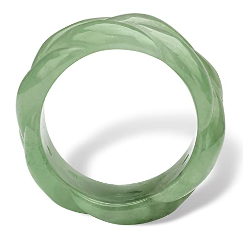 PalmBeach Genuine Green Jade Braided Eternity Ring Sizes 6-122