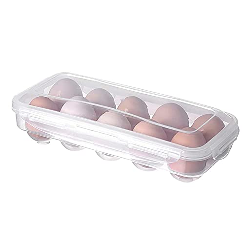 Yeehliny Eier Behälter Stapelbar Eierbehälter Mit Deckel Wasserdicht Versiegelt Eierbox Transparent Kühlschränke Organizer Für Küche Aufbewahrungsbox Frischhalten von Eiern (10 Zellen)