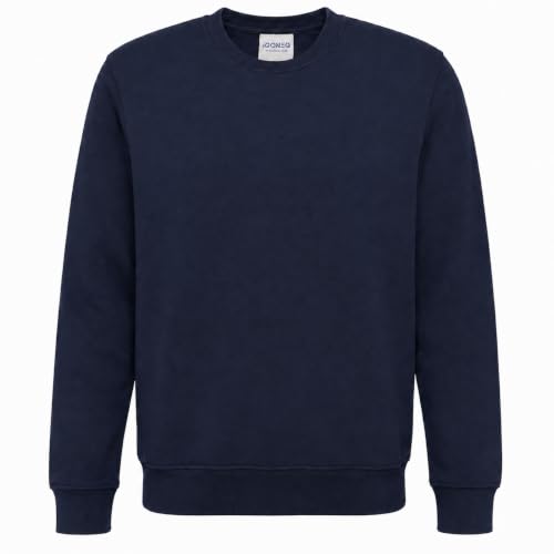 Image of Mad Ink Plain Classic Crewneck Sweatshirt Jumper Top (XS, Navy)