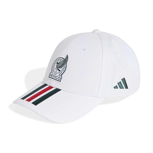 adidas Unisex-Adult Mexico Mexico Baseball Cap with 3 Stripes White/Aurora Ivy/Better Scarlet One Size