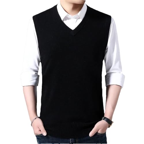 2024 Men's Knitted Vest V Neck Pullover Sleeveless Top Slim Fit Warm Classic Vest