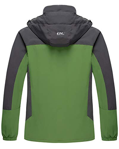 Men Casual Hooded Rain Jacket-Diamond Candy Lightweight Waterproof Softshell Raincoat Outdoor Sportswear Green Large #TOP1