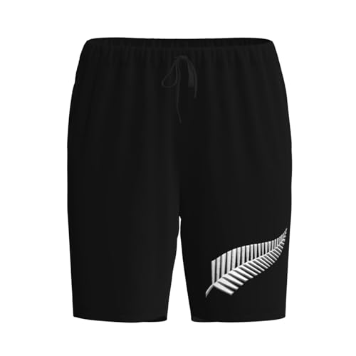 New Zealand Maori Fern Pajama Shorts for Men, Men's Pajama Bottoms, Sleepwear for Summer2