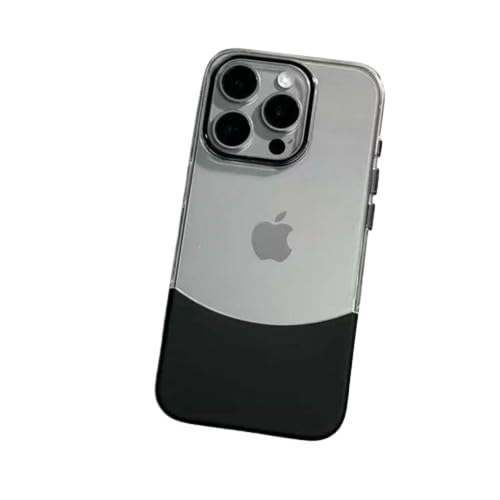 MILLION CASES® Back Cover Case for iPhone 15 Pro Max Soft TPU Shockproof Protective Premium Crystal Splicing Contrast Transparent Case(Black) (B0D63C2XCS) Amazon Price History, Amazon Price Tracker