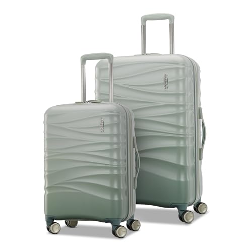 American Tourister Cascade Hardside Luggage with Spinner Wheels, 2PC SET 20/24, Sage Green