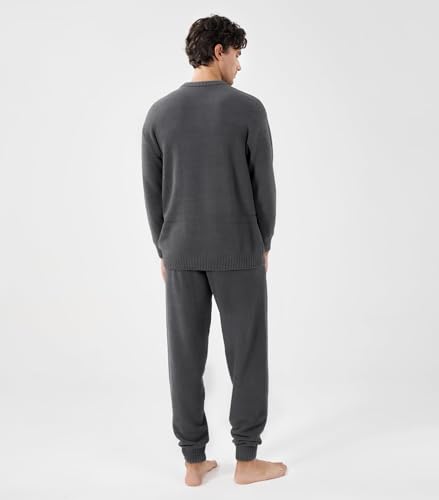 DAVID ARCHY Mens Pajamas Set Ultra-Soft Fleece Pajamas Warm Sleepwear Long Sleeve Lounge Set with Pockets3