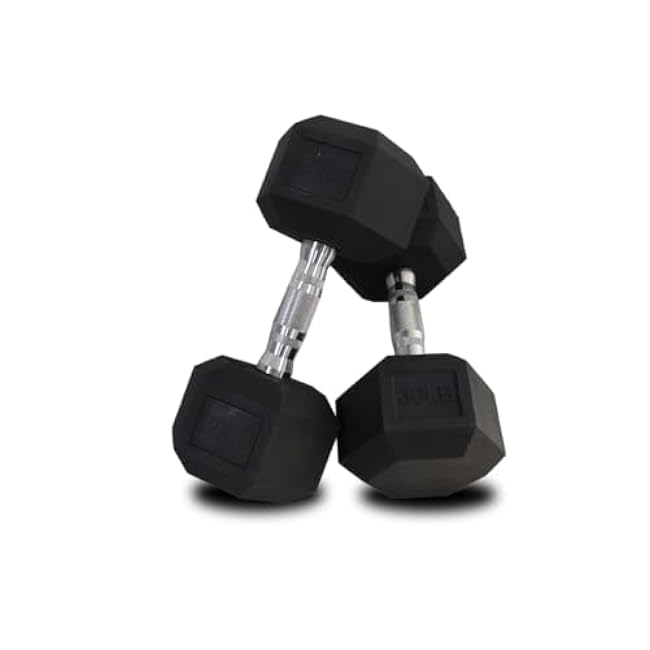 Pair of Rubber Hex Dumbbells ¨C Perfect for Home Workouts & Strength Training