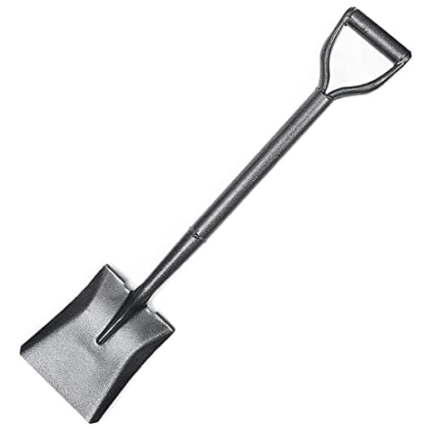 Garden Shovel, Garden Spade Metal, Heavy Duty Stainless Square Mouth Steel Shovel Garden Tool with D-Handle , All Stainless Steel Made Snow Shovel-75cm Digging Spade Cover