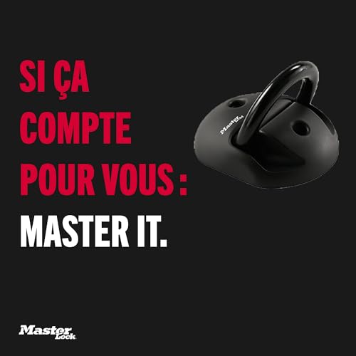 Ancrage en acier Master Lock 1494EURDPRO, robustesse maximale pour sol ou mur noir - 4