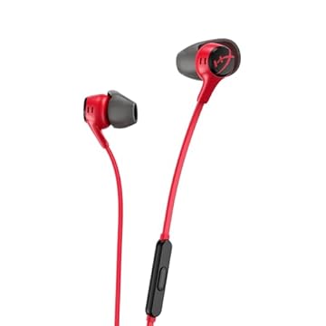 Fones de Ouvido com Microfone Gamer HyperX Cloud Earbuds II - Otimizado para Jogos de Celular, Inclui 4 tamanhos de pontas auriculares, Plugue de 90 Graus de Baixo Perfil