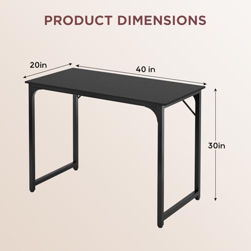 PayLessHere Computer Desk Home Office Desk 100 CM Gaming Desk Multi-Function Writing Table Student Art Modern Simple Style PC Wood Metal Desk Workstation Black - Image 4