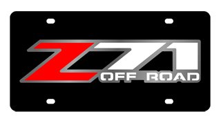 Amazon.com: Chevrolet Z71 Offroad License Plate on Black Steel