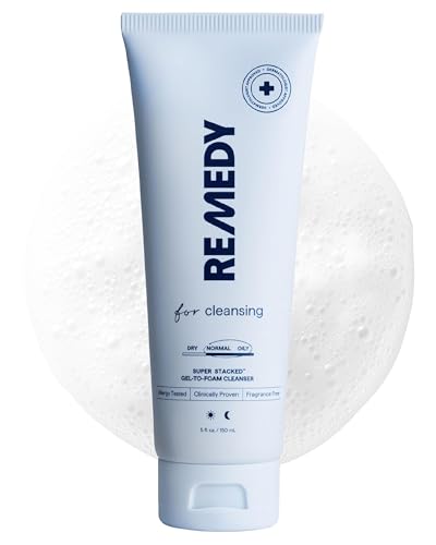 Remedy for Lightweight Cleansing - Gel to Foam Cleanser for Normal to Oily Skin - 0.5% Salicylic Acid, Ceramides, Glycerin, Green Tea - By Dermatologist Dr. Shah, 5 fl. Oz