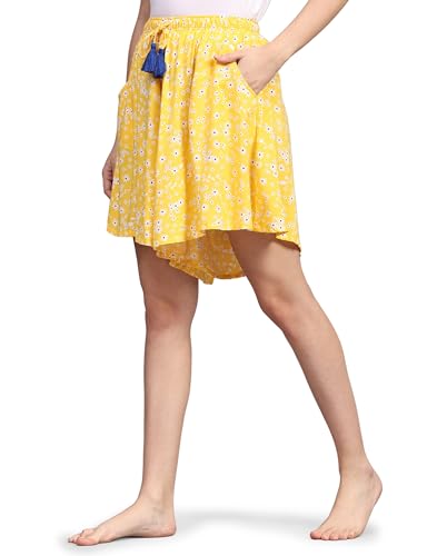 Image of B STORIES Women's Viscose Printed Lounge Culotte Shorts (Pack of 2)