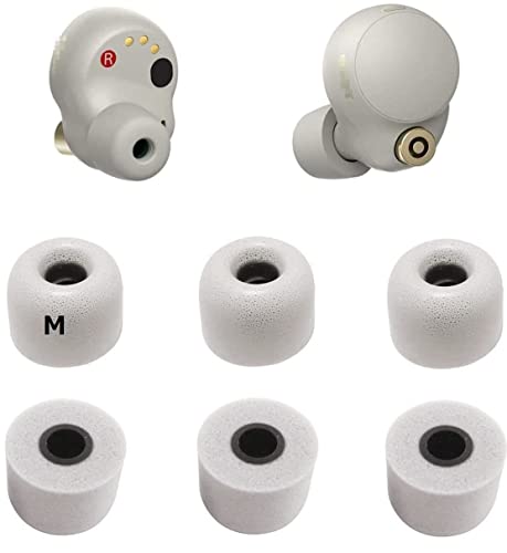 Image of JNSA Replacement for WF 1000XM4 Silver 1000XM5 Memory Foam Ear Tips Noise Canceling Foam Eartips Ear Plug Ear Tip Foam Ear Caps M Size 3 Pairs, [Fit in Case], Silver,Medium Size (FoamXM4S3PM)
