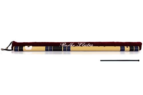 Image of Radhe Flutes PVC Fiber Bass G With Velvet Cover (Beige Flute With Dark blue & Black Threads)