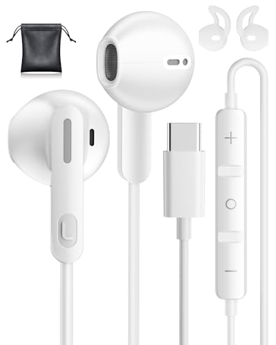 USB C Kopfhörer für iPhone 15 16 Pro Max 17 Air Stereo USBC Headset In-Ear Kopfhörer mit Kabel Kopfhörer USB C für Samsung Galaxy S24 S23 Ultra A35 S25 S22 A56 A16 A54 5G Pixel 8 7a Xiaomi 14