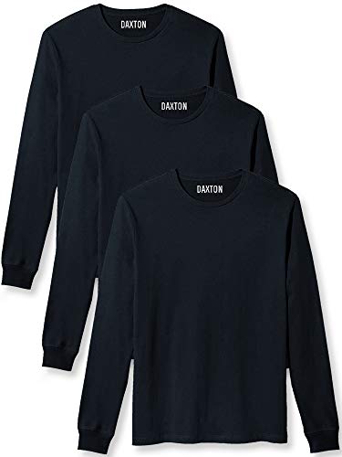 Daxton Premium Men Long Sleeves T Shirt Medium Weight Soft Cotton 3Pk Value