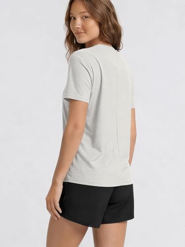 Image of ODODOS Women's Performance Cropped Tee Ultra Soft odSTRATUM Tech Short Sleeve Relaxed Top Crew Neck T-Shirts