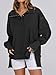 ANRABESS Women's Sweatshirts Oversized Casual Loose Button Up Henley Pullover Top High Low Split 2025 Fall Fashion Outfits Black X-Large