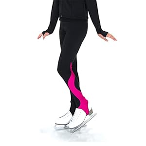 Kunstschaatsbroek, warme waterdichte stretchlegging voor kinderen, dames- en meisjestraining Wedstrijdprestaties Schaatsbroek,Rose red,XXS