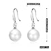 10mm Lightweight Ocean Faux Charms Fashion Pearl Dangle Earrings Natural Shell Beads Drop Earrings Fashion Jewelry for Women Christmas (Silver)