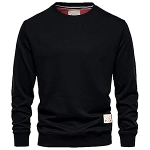 Mens Jumper Premium Branded Crew Neck Cotton Sweater Pullover Sweatshirt Jumpers for Men UK Black Navy Charcoal S M L XL 2XL