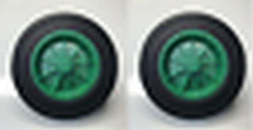 LY Tools PAIR OF REPLACEMENT WHEELIE BIN WHEEL/WHEELIE BIN WHEELS 200/50-100 GREEN
