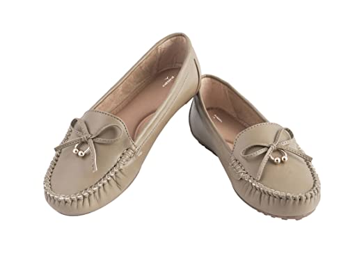 Image of CatBird Women's Slip-On Loafers | Cushioned Comfort Flats with Bow & Metal Detail | Lightweight Office & Casual Shoes | Anti-Slip Sole
