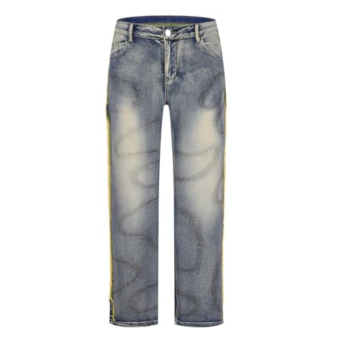 Mens Baggy Jeans Casual Stylish Blue Wide Leg Jeans Hip Hop Pants Oversized Work Carpenter Denim Pants Y2k Clothes3